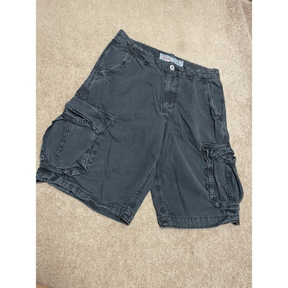 American Eagle Outfitters Longboard Shorts Black Men's Size 32 Utility Cargo - Picture 1 of 7
